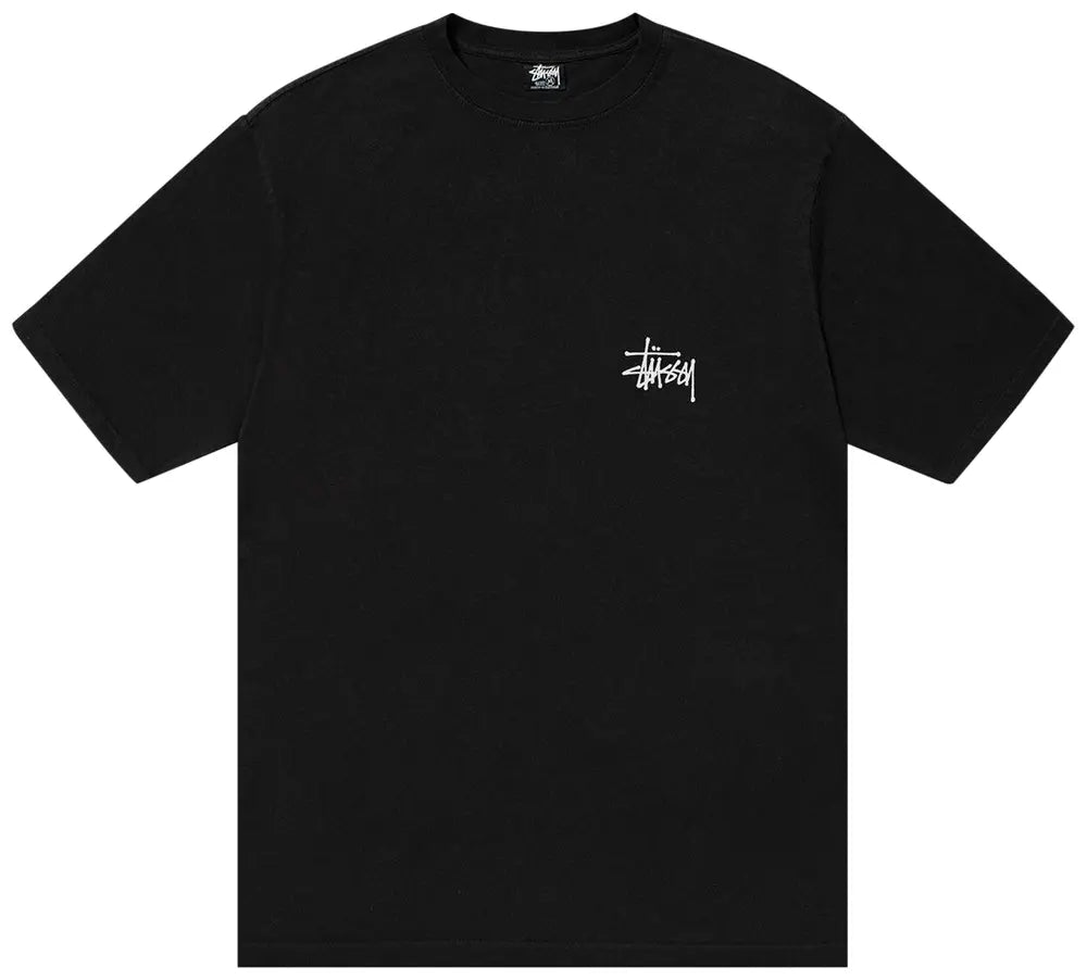 Stussy Basic Pigment Dyed Logo Tee 'Black