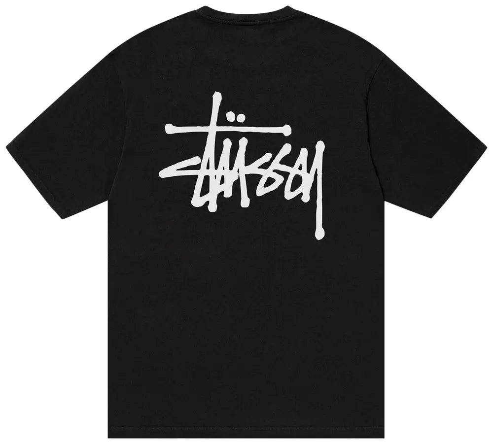 Stussy Basic Pigment Dyed Logo Tee 'Black